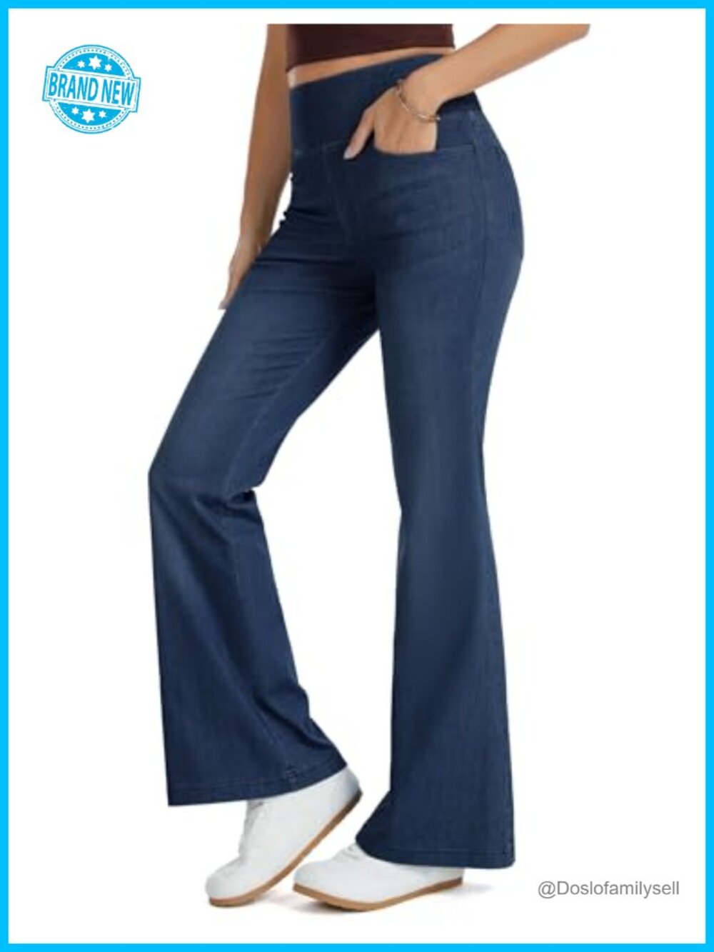 High Waisted Bell Bottom Flare Jeans Stretch Denim Jeggings